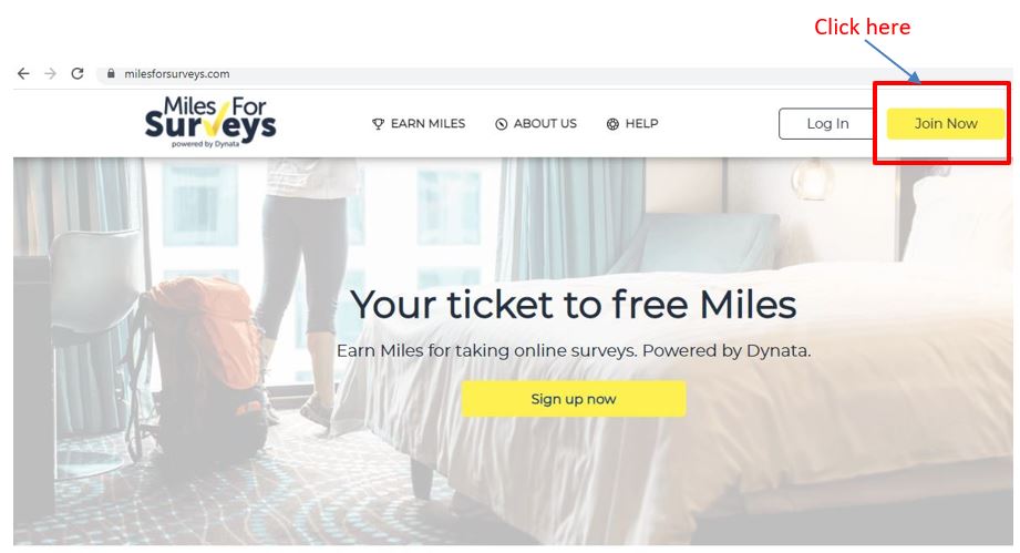 Picture showing how to join milesforsurveys