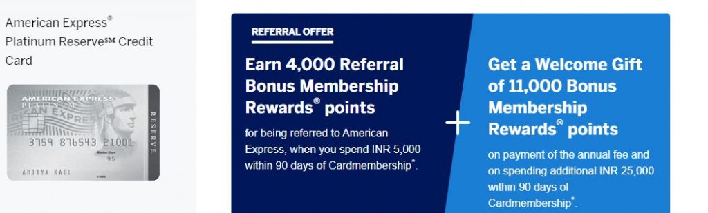 Amex Platinum Reserve Credit Card Referral