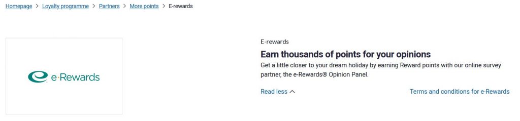 E-rewards helps earn reward points for surveys which can be transferred to Accor loyalty program ALL helping you with free hotel stays